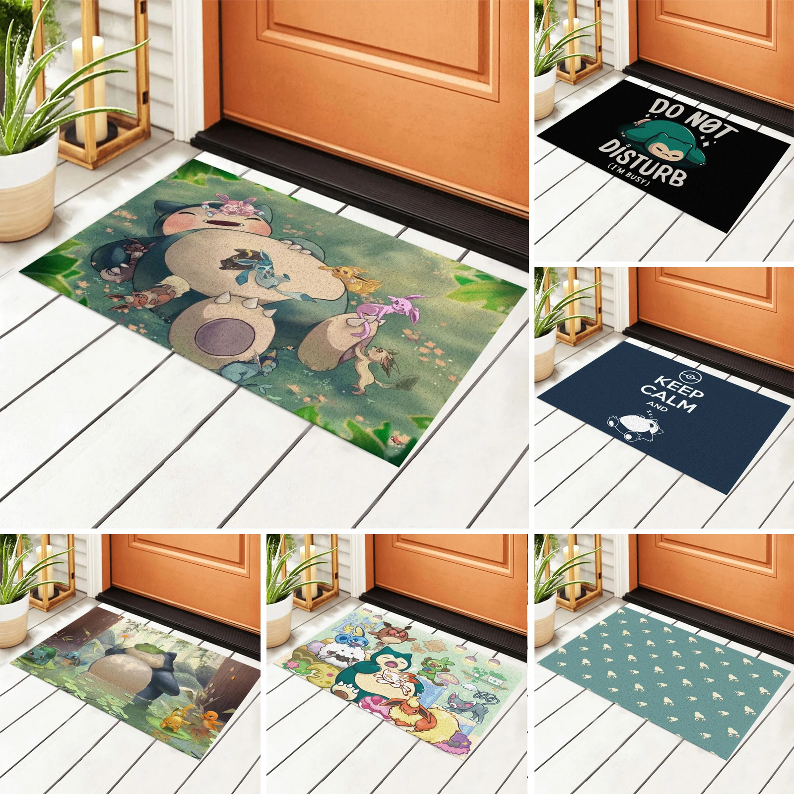 

Anime Snorlax Front Door Welcome Mat Heavy Duty Welcome Doormat for Indoor Outdoor Rug Entryway Mats, 15.7x23.6in