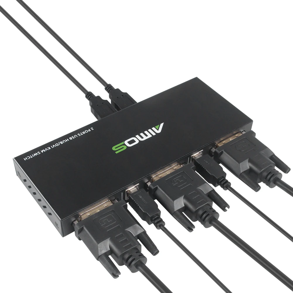 

2 in 1 Out HDTV KVM Switch Box Video Display 2 Ports USB HUB/HDMI KVM Switcher 4K USB HUB Splitter For Computer