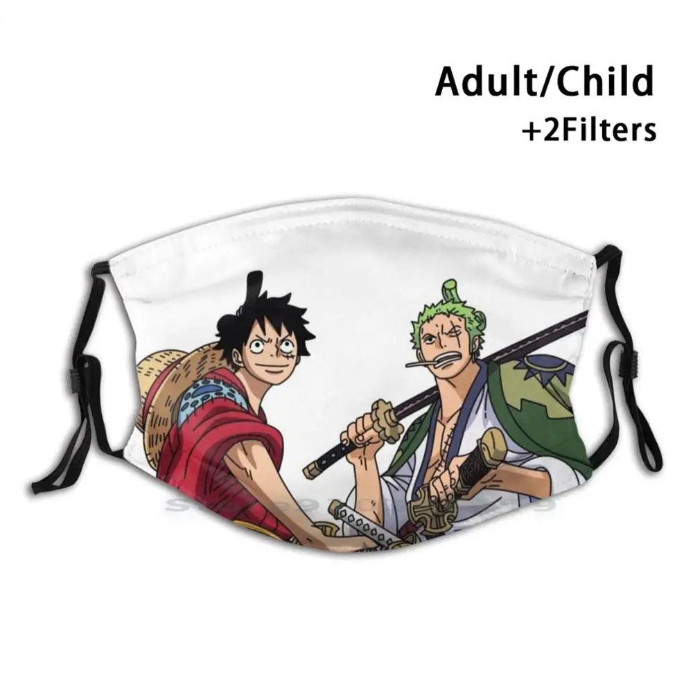 

Многоразовая маска для лица с фильтрами для детей, Zoro и Luffy, 1 шт., аниме Luffy Monkey D Luffy Zoro