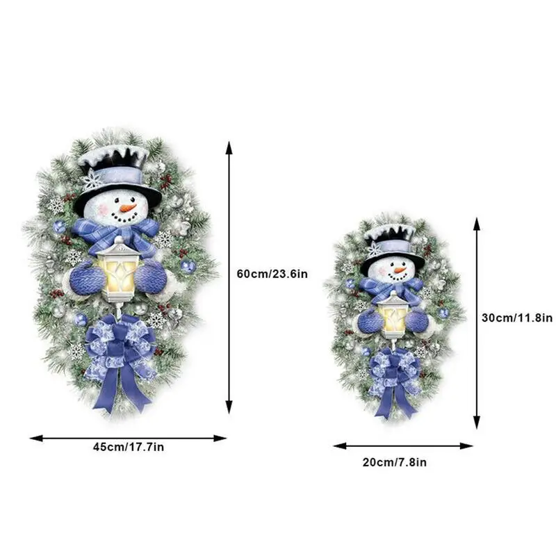

2Pcs Warm Winter Welcome Snowman Wreath Stickers Christmas Glass In Window Stickers Room Decals Stock Door Decoration Home F0P7