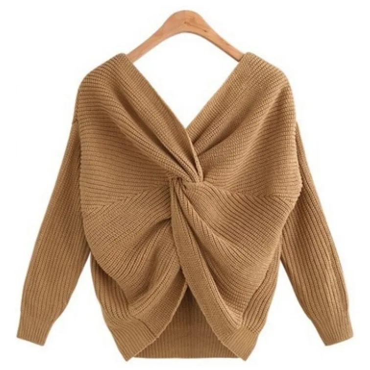 

winter clothes women sweater christmas sweaters office lady streetwear pullovers winter autumn ladies Cross knotting casual