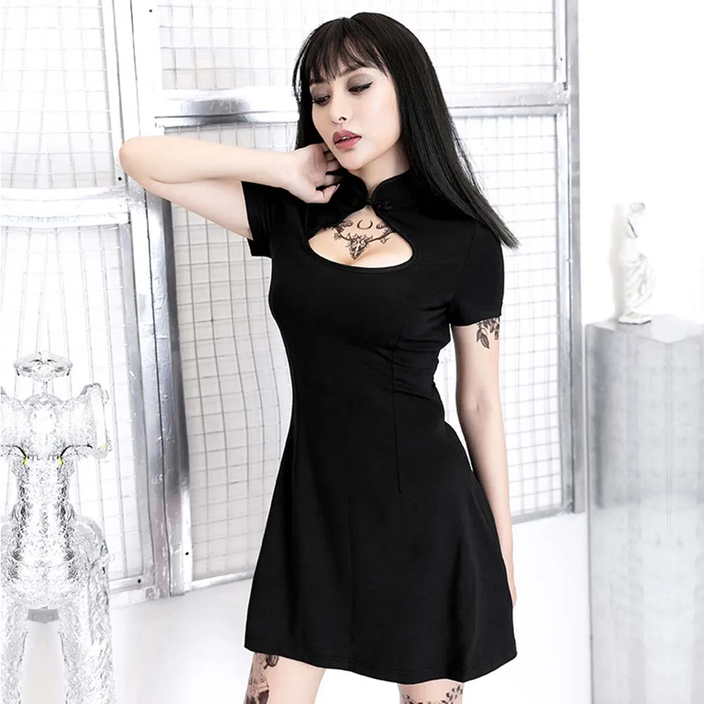 Летнее сексуальное Клубное платье женское однотонное черное китайское