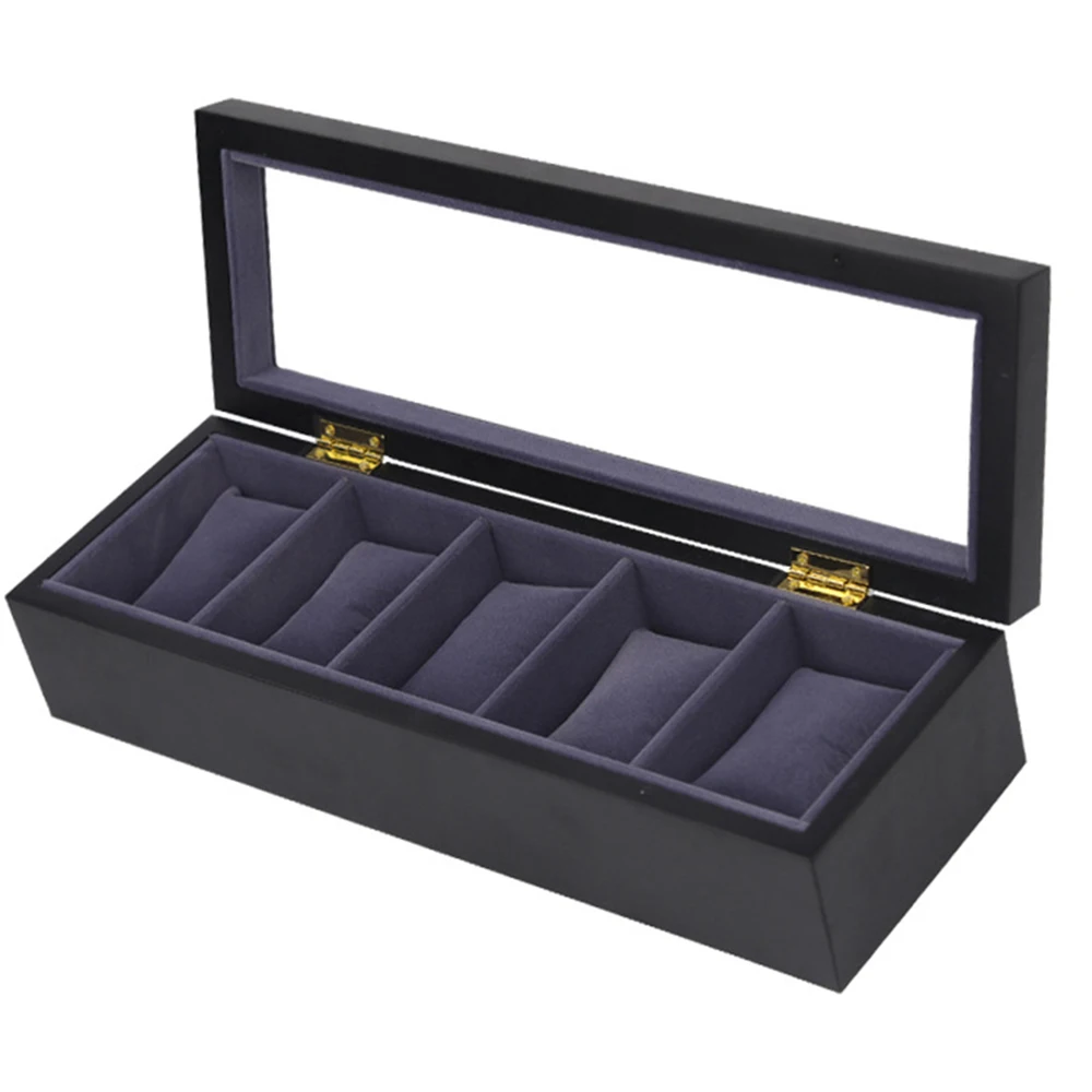 

5 Slots Watch Box Fashion Wooden Watch Case Holder Organizer Storage Box for Quartz Watches Jewelry Boxes Display Best Gift D30