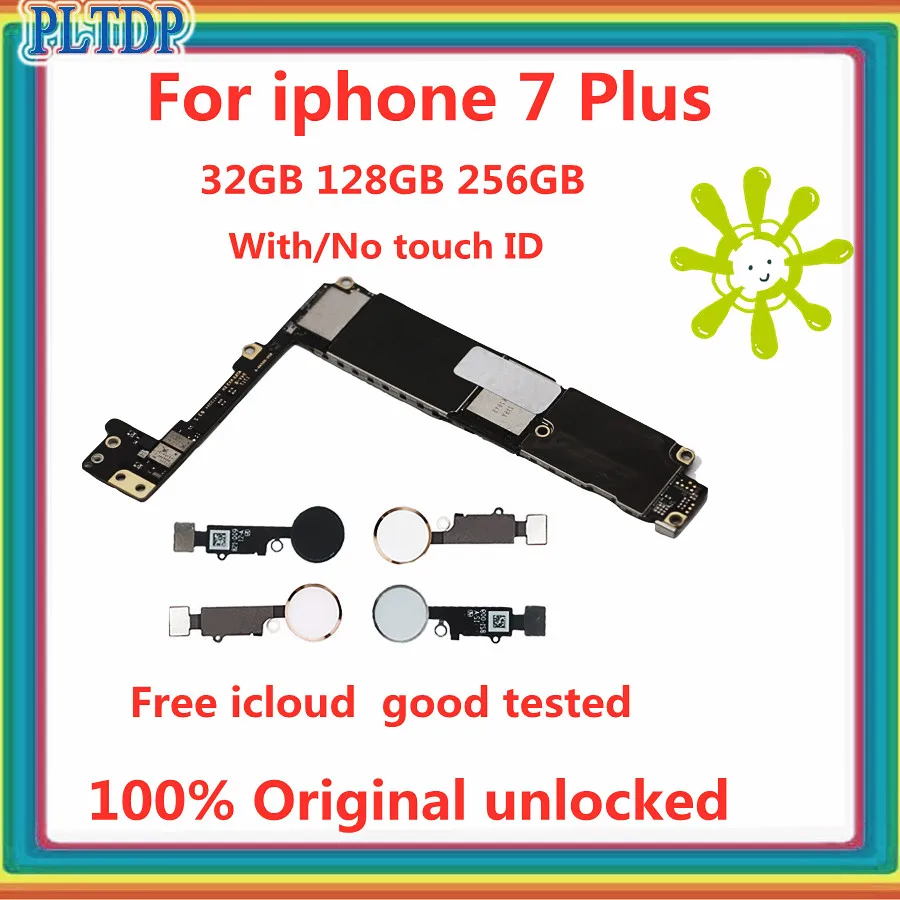 Материнская плата No icloud для iphone 7 Plus с/без Touch ID 100% Оригинальный разблокированный P