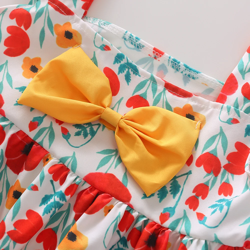 Летние платья для маленьких девочек Мягкие трапециевидной формы без рукавов с