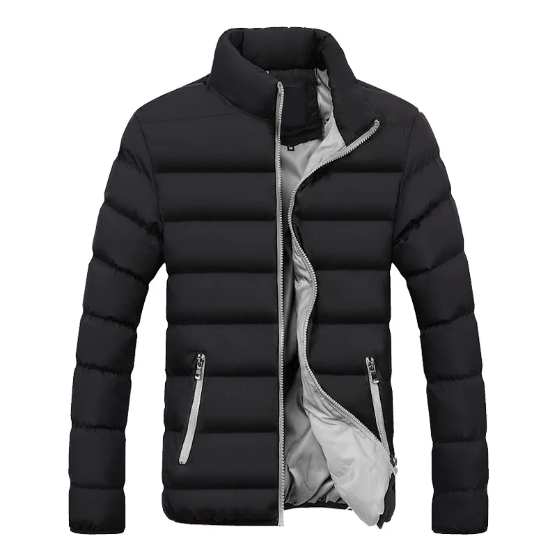 Winter Solid Color Men's Cotton-Padded Jacket Thick Padded Jacket Winter New Cotton-Padded Jacket Short Padded Jacket Men