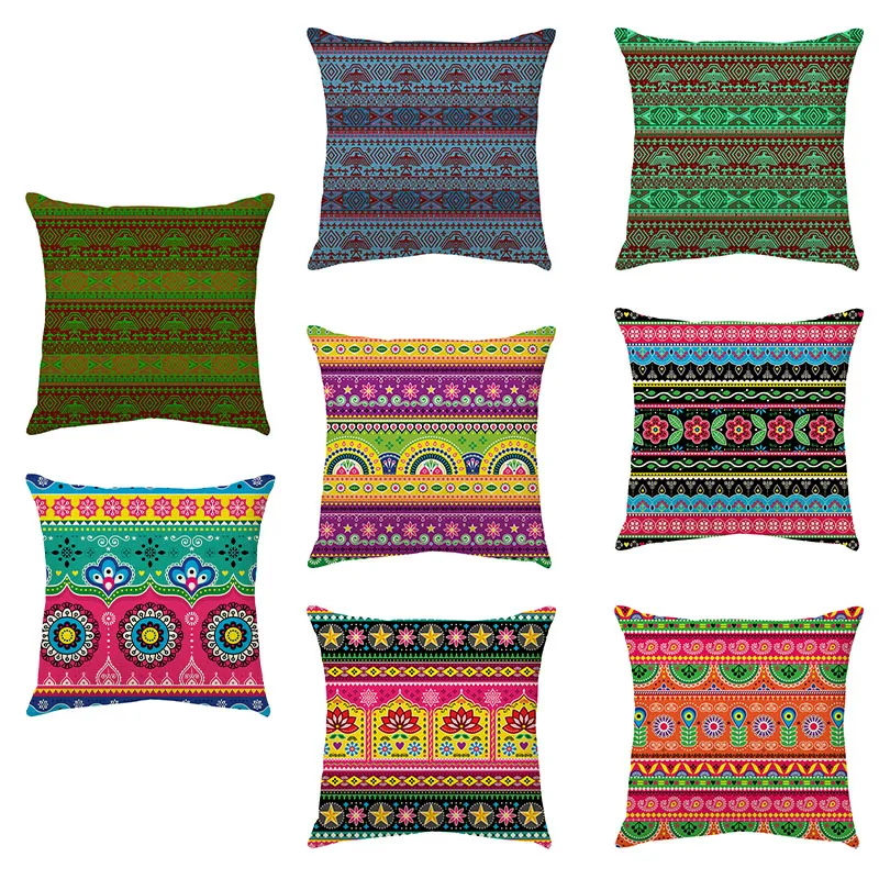 

Persian Print Cushion Cover Home Decoration Retro Linen Decorative Pillowcase Art Turkish Office Car Living Room Throw Pillows