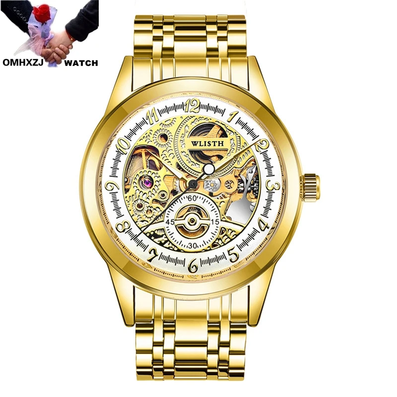 

OMHXZJ W118 Hollow Luminous Pointer Waterproof Multifunctional Gentleman Business Casual Mechanical Automatic Men's Watch