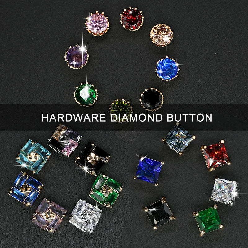 Золотые металлические пуговицы для рубашки декоративные украшения из алмазного