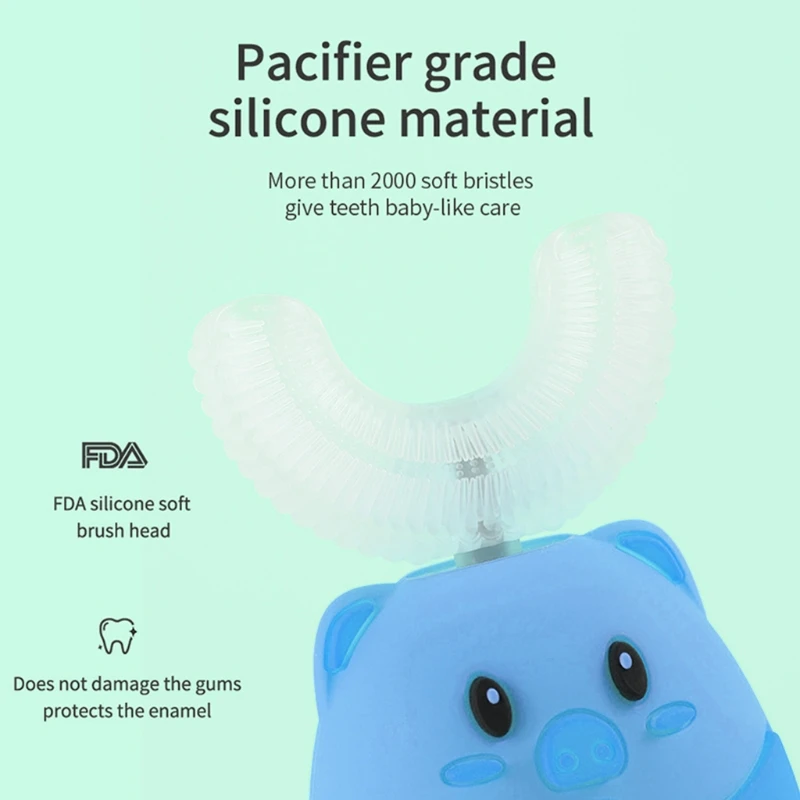 

Electric Toothbrush with U-Shaped Toothbrush,Wireless Charging Ultrasonic Automatic Toothbrush Three Clearing Modes