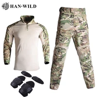han wild tactical military uniform special forces set soldier suit paintball clothing men women combat shirt and pants with pads