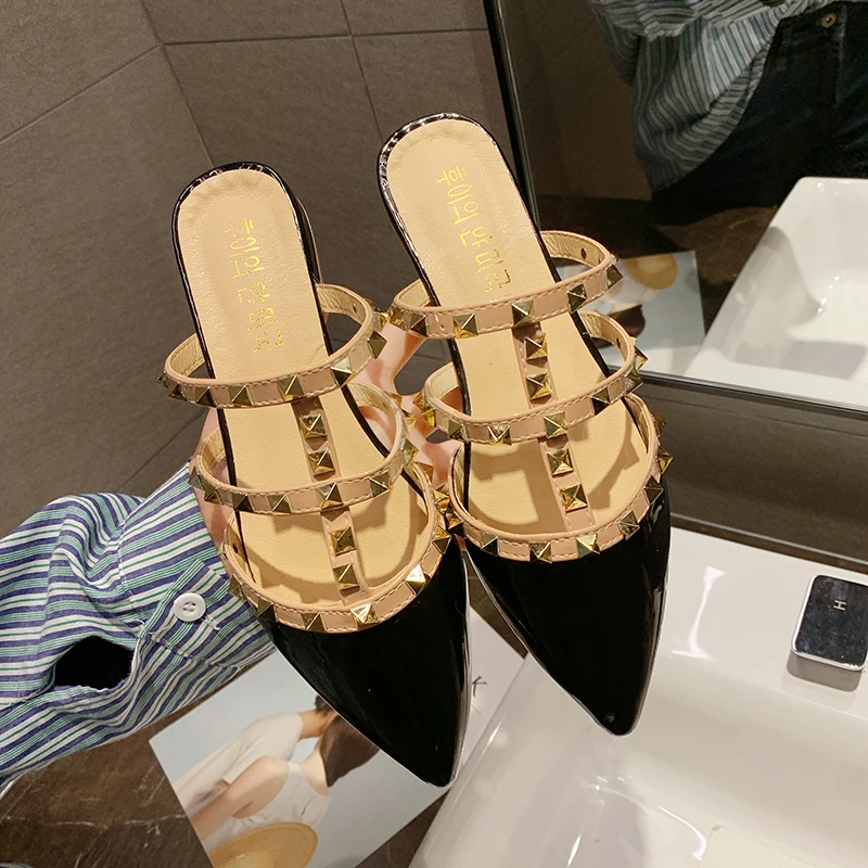 Стразы кожа светильник на шнуровке сандалии и тапочки Женская одежда 2020