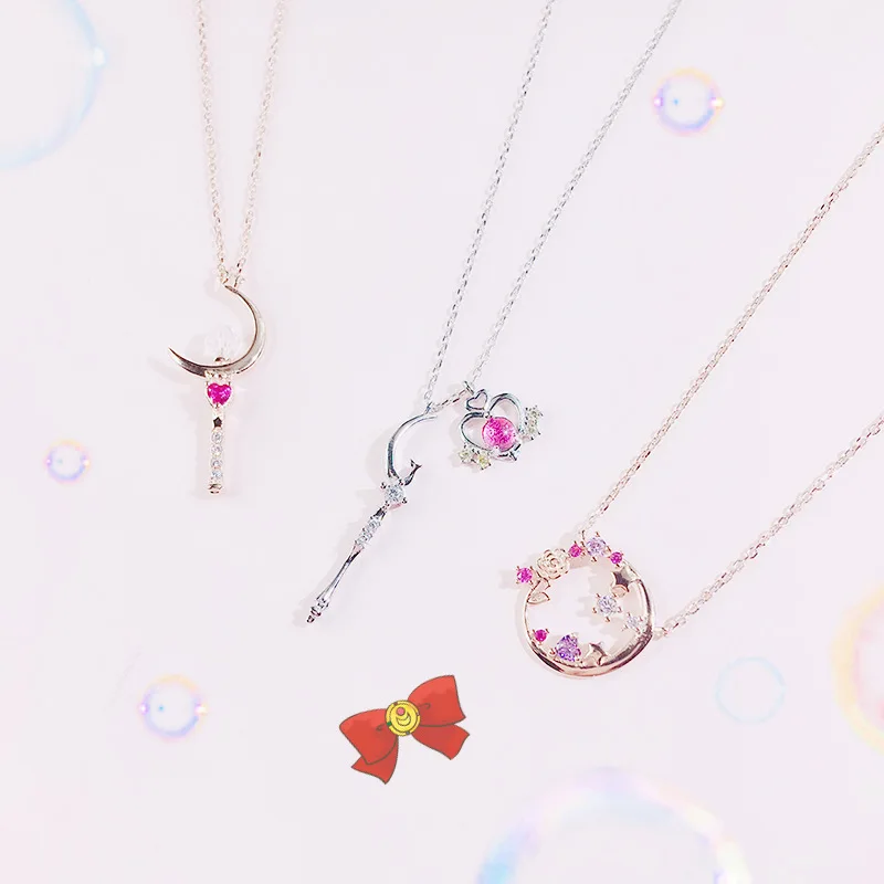 Аниме Сейлор Мун Цукино Usagi S925 ожерелье из серебряных цепей для женщин Макияж