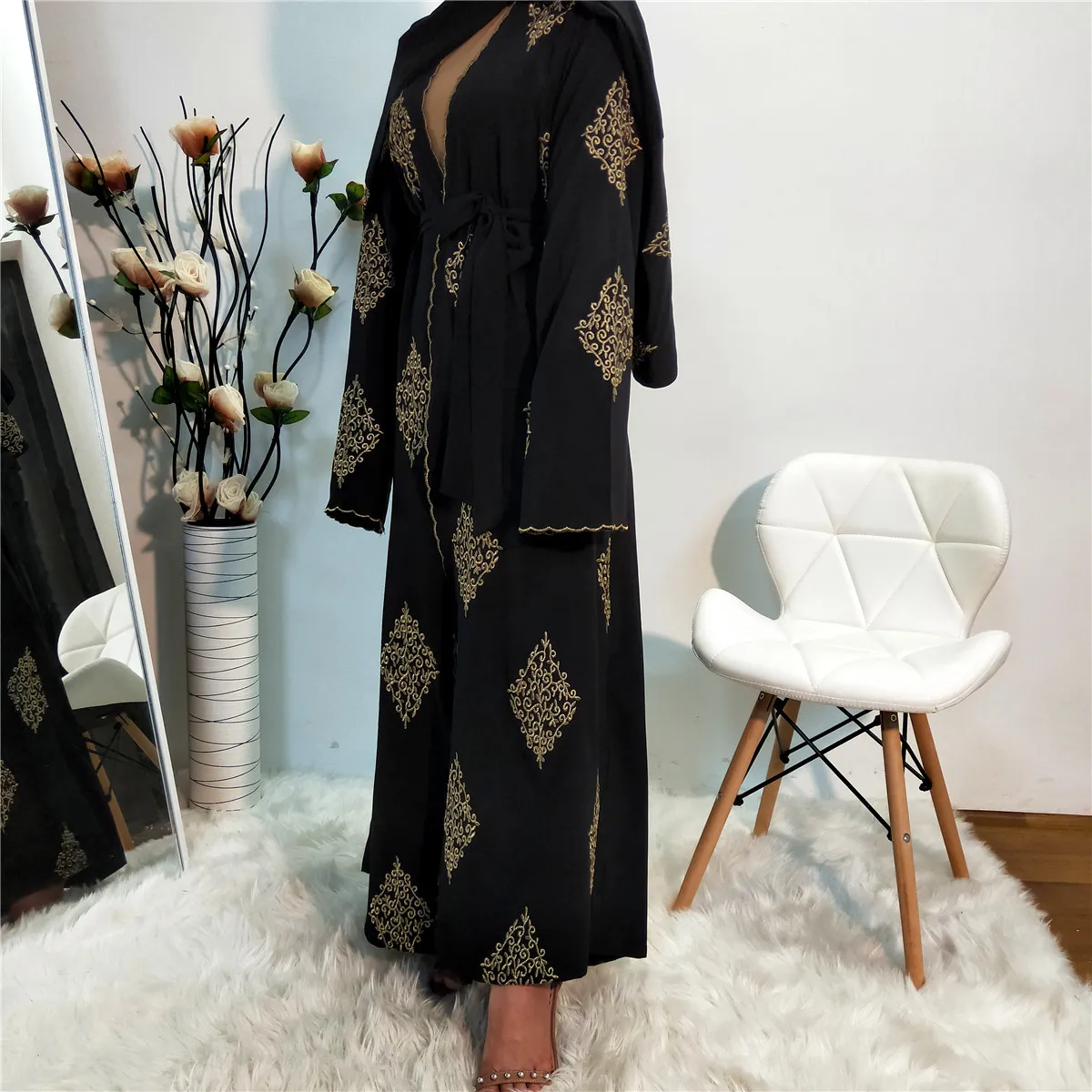 Кафтан Дубай абайя мусульманская мода хиджаб платье одежда Abayas макси платья для