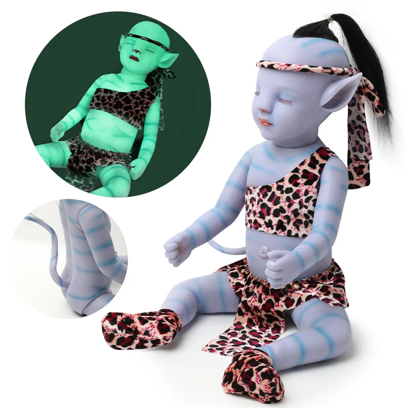 

50cm Bebe Reborn Baby Doll 20 Inches Soft Silicone Night Ligh Newborn Boy lifeLike Alive Baby Gift Toys for Children