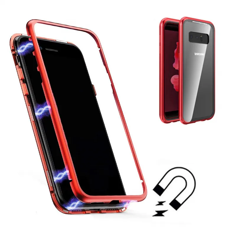Магнитный чехол для samsung Galaxy A50 A7 A8 A9 M10 M20 M30 S7 край S8 S9 S10 S10e Note 8 9 J4 J6 Plus закаленное Стекло Чехлы для задней панели