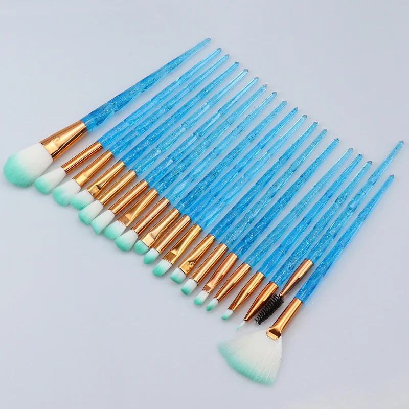 20pcs Blue SinSo 10/20 шт. кисти для макияжа Набор алмазной на нашем сайте! кисти для макияжа пудры тени для век Румяна Косметика Красота Кабуки Кисть для макияжа - Handle Color: 20pcs Blue
