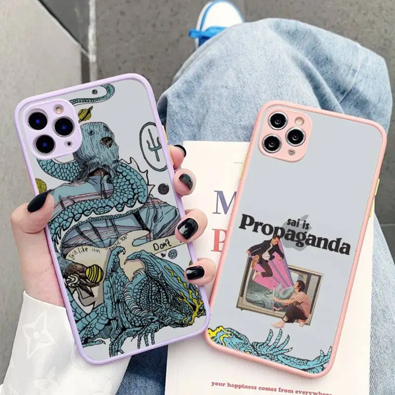 

Twenty One 21 Pilots Scaled icy Phone Case for iPhone X XR XS 7 8 Plus 11 12 13 pro MAX 13mini Translucent Matte Shockproof Case