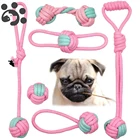 6 упаковок хлопковая Веревка Жевательная игрушка для собак игрушка для маленьких собак для чистки зубов жевательный мячик игрушка для маленьких собак интерактивный для щенков прочный