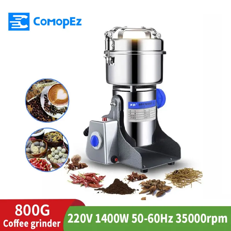COMOPEZ 220V 800G 1400 Вт Электрический Кофе Точильщик кухонный измельчитель соли и перца