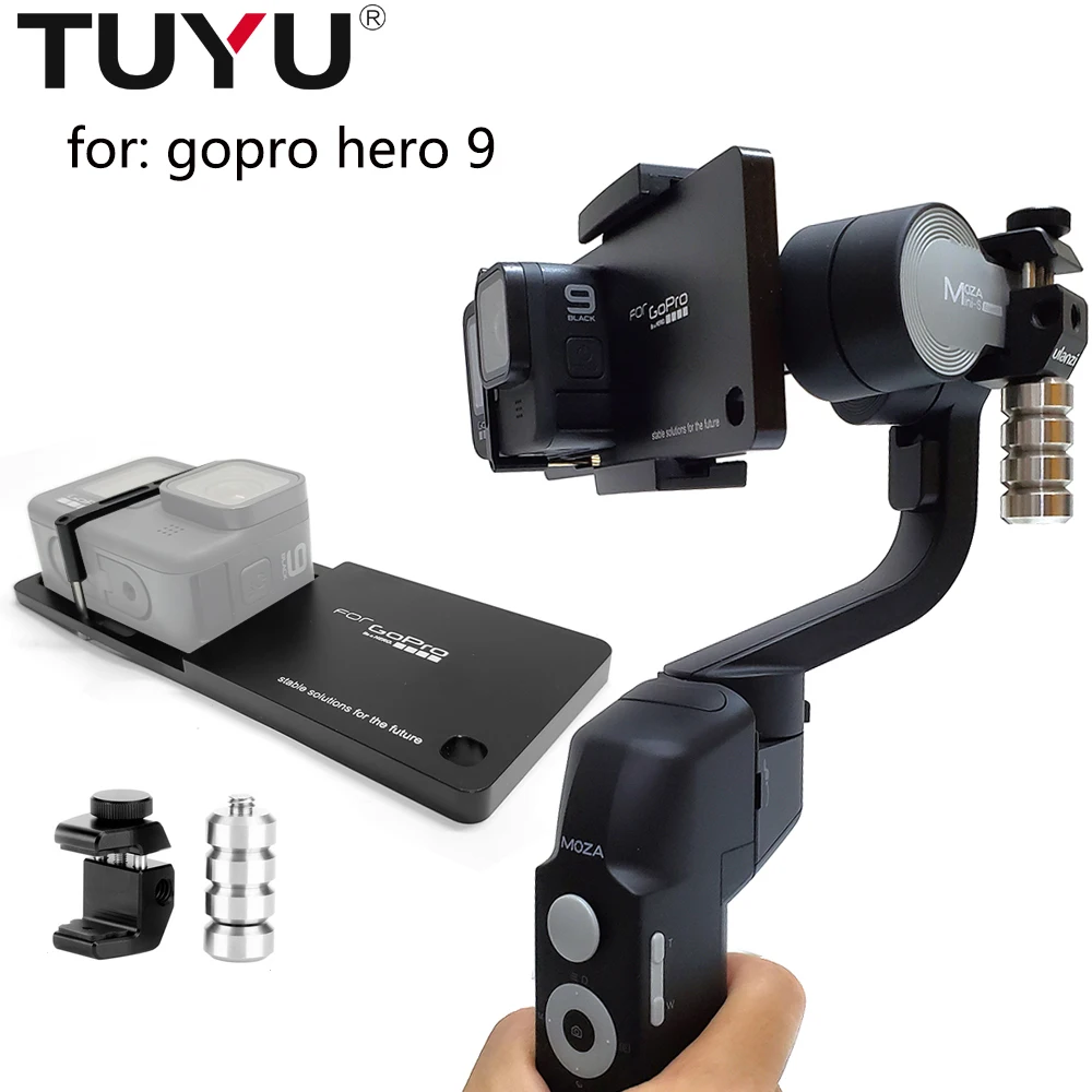 Ручной карданный адаптер TUYU Крепежная пластина переключателя для GoPro Hero 9 черная