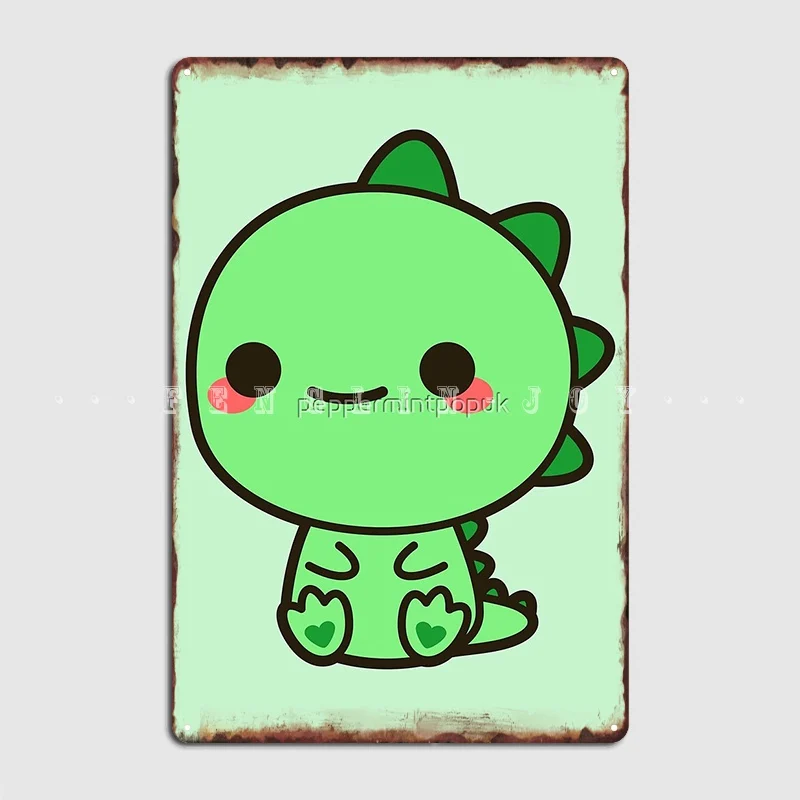 

Kawaii Dinosaur Poster Metal Plaque Cinema Garage Club Bar Retro Plaques Tin Sign Poster