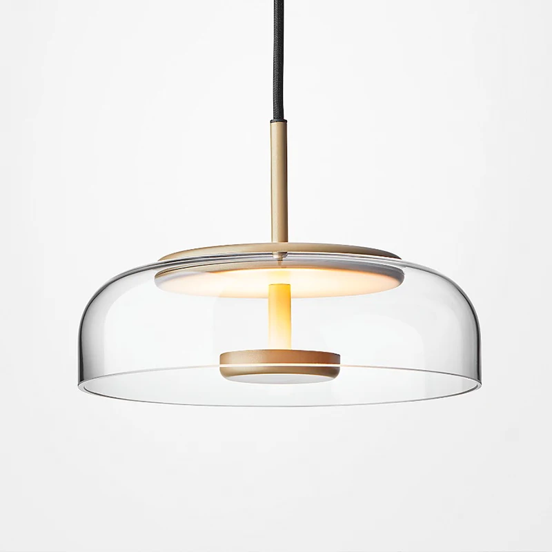 Скандинавский простой стеклянный светодиодный подвесной светильник s медный