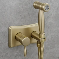 brushed gold hot cold mixer bathroom toilet bidet faucet women flusher sprayer kit wall mounted black brushed
