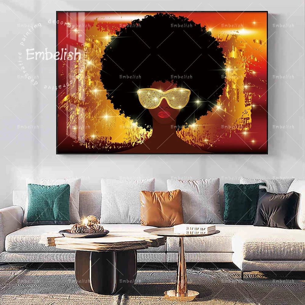 

Embelish 1 Pieces African Woman Portrait HD Print On Canvas Oil Paintings For Living Room Home Decor Pictures Large Wall Poster