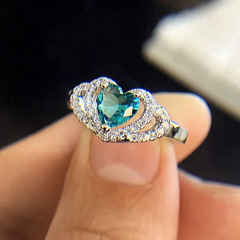 

Classic Jewelry Double Heart Rings For Women 925 Sterling Silver Romantic hollow-out Bridal Wedding Ring Charms Accessories