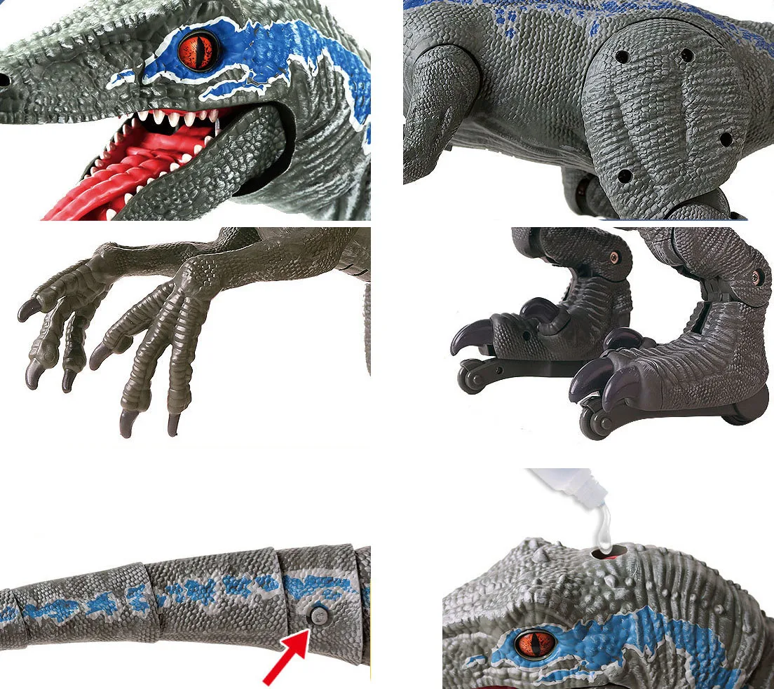 

RC Dinosaur 2.4G Intelligent Raptor Spray rc Animal Remote Control Jurassic Velociraptor Dinobot Walking Music Animals Toys