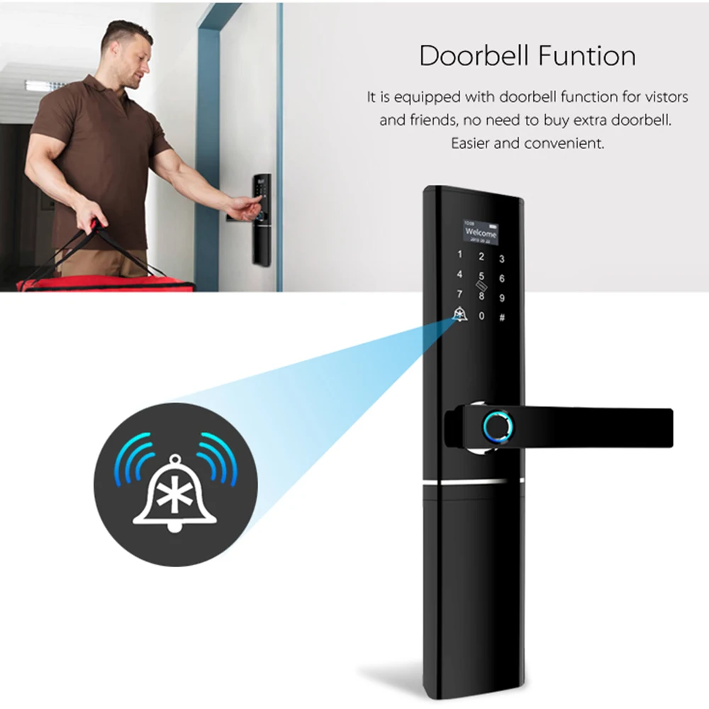 Умный биометрический дверной замок умный с отпечатком пальца|Электрический