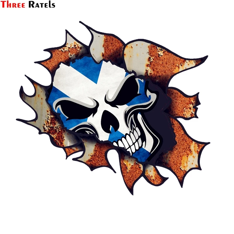 Три Ratels FC84 3D большой рваные Металл ржаво дизайн и Шотландия шотландский Флаг