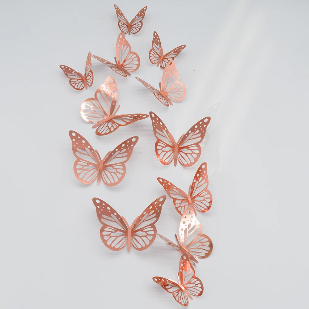 

12pcs/set 3D Hollow Butterfly Wall Stickers for Kids Rooms Home Decor stickers Fridge stickers DIY Party Wedding Butterflies