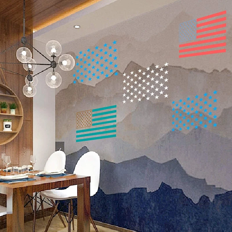8 шт. трафарет звезды 50 звезд и 13 полос США MapTemplate для стекла настенного искусства