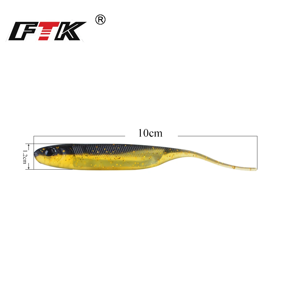 

FTK Fishing Lure 100mm/2.6g Wobblers Carp Fishing Soft Lures Silicone Artificial Color Baits Simulation Bait