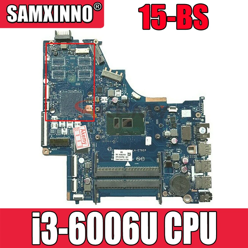 Для HP 250 G6 15-BS серии Материнская плата ноутбука 924750-601 CSL50/CSL52 LA-E791P с SR2UW i3-6006u DDR4 мб 100%