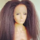 Длинные волосы KinkyHair синтетические коричневые кружевные передние парики для чернокожих женщин кружевные передние парики бесцветные термостойкие натуральные волосы