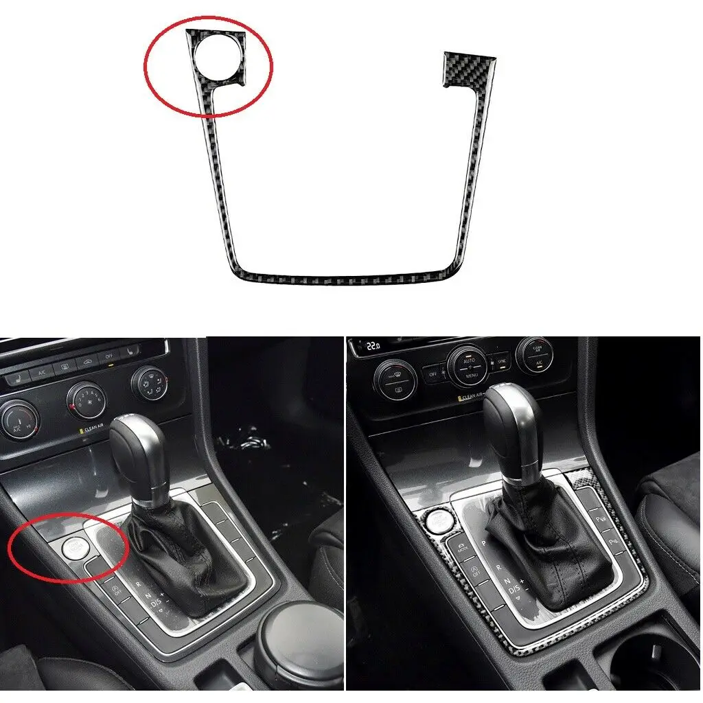 

Auto Accessories Carbon Fiber Gear Shift Button Frame Cover Trim For 15-20 Golf MK7 GTI R Type B