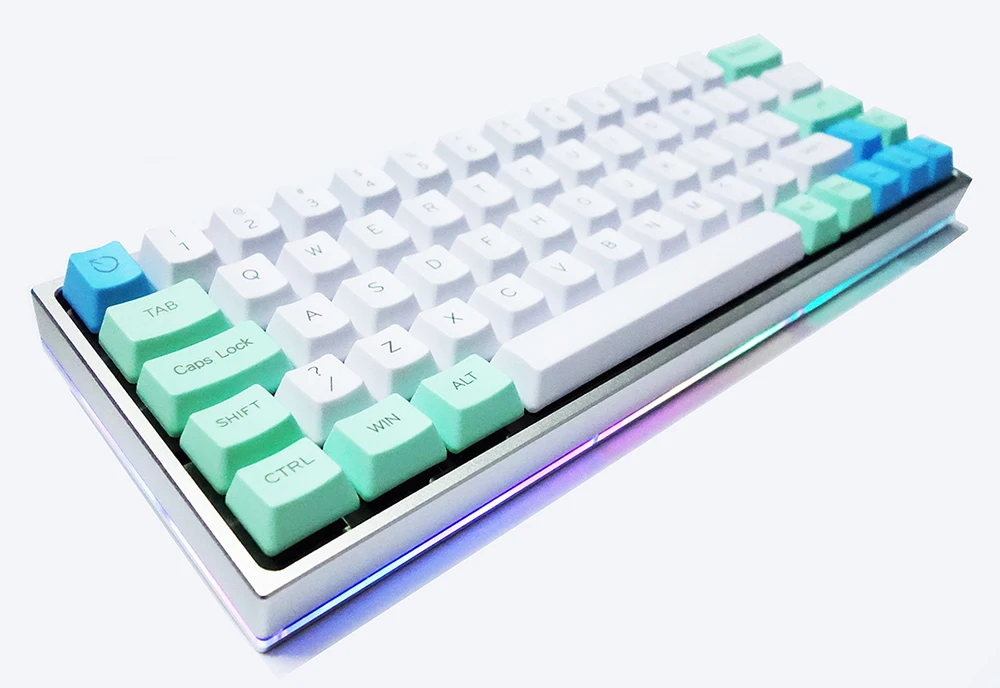 Kit3 GH60 клавиатура DIY анодированный алюминиевый чехол боковой блеск через корпус тяжелый чехол QMK программа для 60% механическая клавиатура - Цвет: Kit3