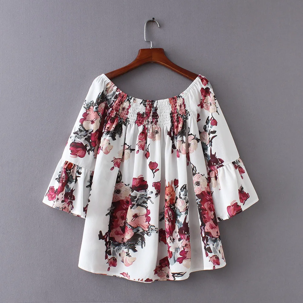 Женская Летняя туника с открытыми плечами блузка пикантная женская рубашка