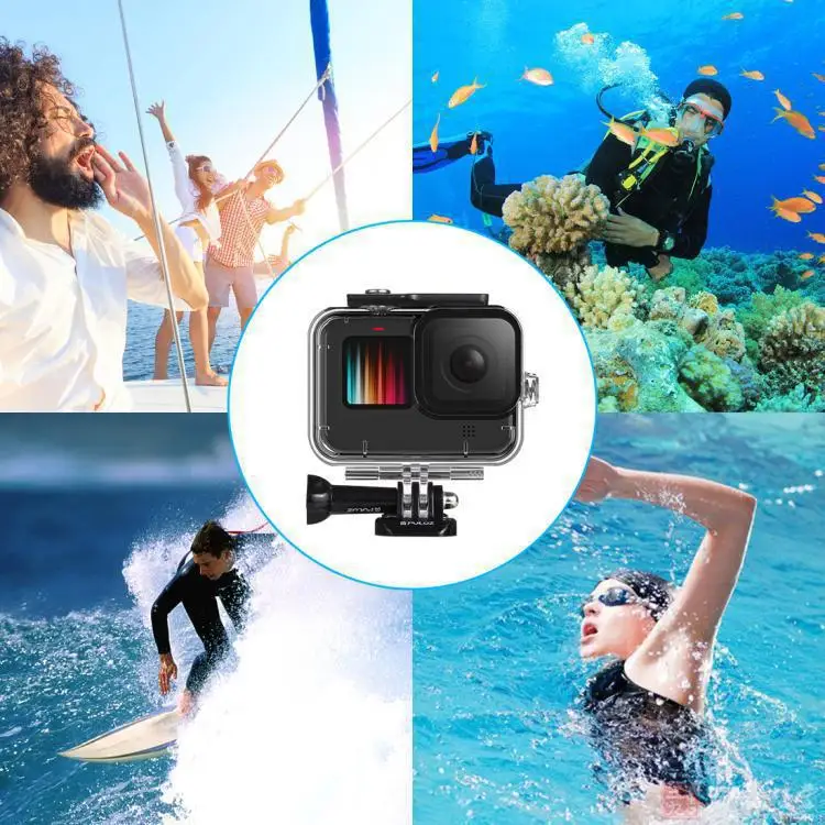 

Waterproof Housing Protective Case Black 45m with Buckle Basic Mount & Screw for GoPro HERO9