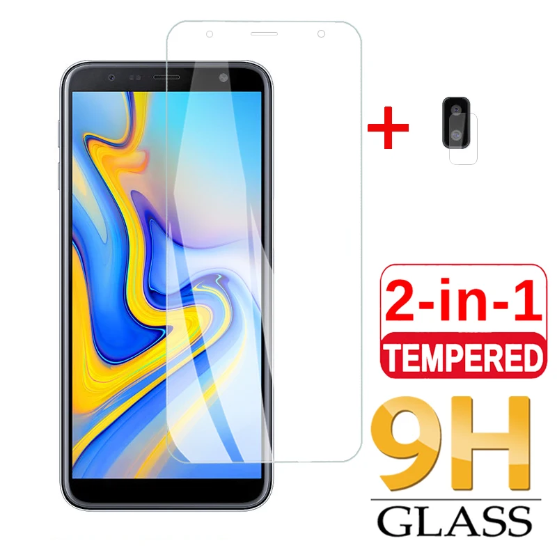 2в1 закаленное стекло для Samsung Galaxy J6 Plus J4 Защитная пленка экрана J 6 4 plus|Защитные