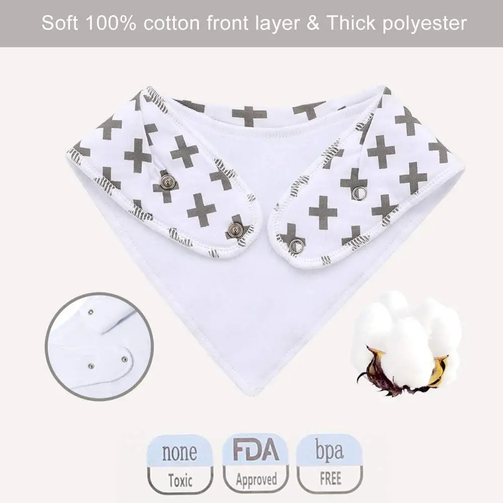 Soft Comfortable Colorful 12 Pack 100% Organic Cotton And Baby Bandana For Boys &ampGirls Infant Adjustable Snaps Saliva Bibs | Детская