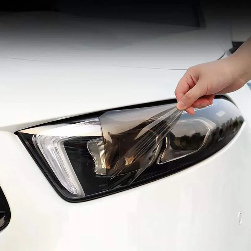 

For Mercedes Benz A Class W177 V177 A180 A200 A220 A250 2019 2020+ Car Headlights TPU Transparent Smoked Black Protector Film