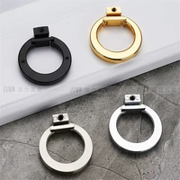 46mm circle handles color gold silver black ring zinc alloy door handles pulls cabinet drawer knobs for furniture hardware