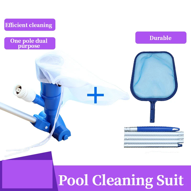 

11pcs Swimming Pool Vacuum Cleaner Cleaning Tool Suction Head Pond Fountain Vacuum Cleaner Cleaning Equipment with Fishing Net