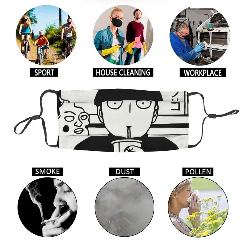 

Mob Psycho 100 Mask Unisex Adult Anime Manga Shigeo Kageyama Mouth Face Mask Dustproof Protection Cover Respirator Mouth-Muffle