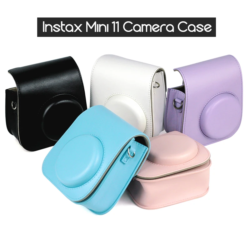 Чехол камеры для камер Fujifilm Instax Mini 11, чехол из искусственной кожи с плечевым ремнем, прозрачный чехол