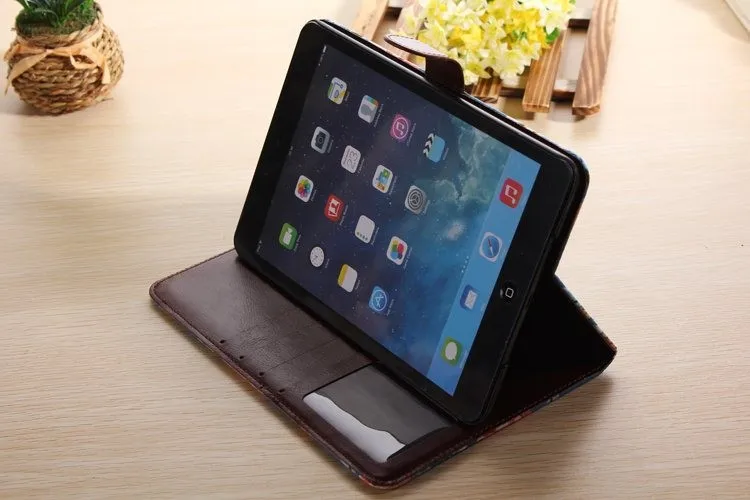 Винтажный кожаный чехол с цветочным рисунком для Apple iPad mini 1 ipad mini2 держателем